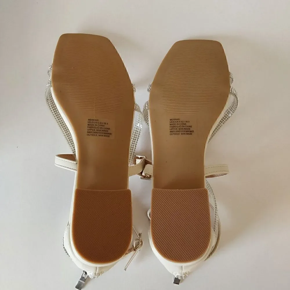 Shoe Dazzle Sandals Sz 8 Bone New